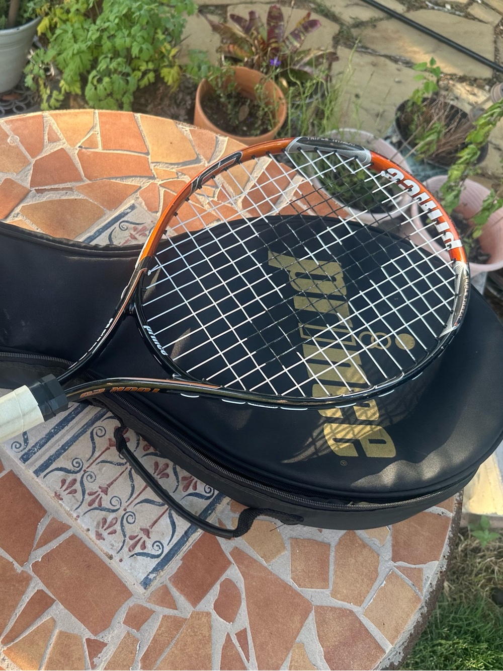 Prince Tour Junior Tennis Racquet with Matching Cover - Black/Orange - Pre-Owned